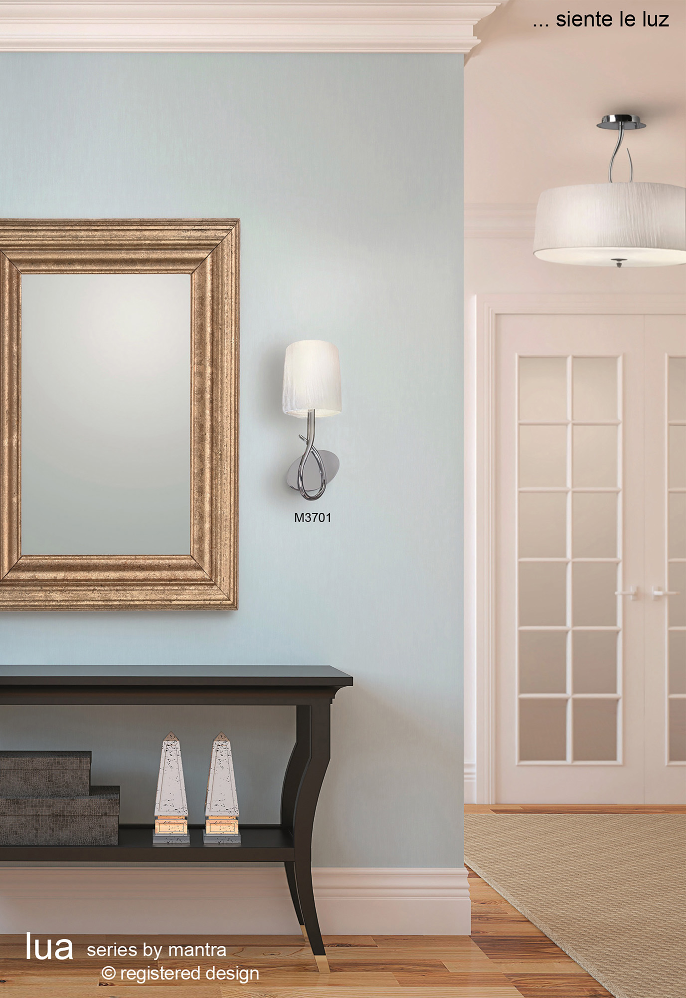 Lua Satin Nickel Ceiling Lights Mantra Semi Flush Fittings